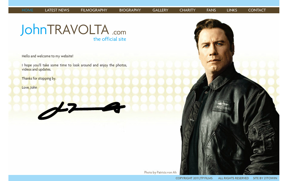 John Travolta Official Site